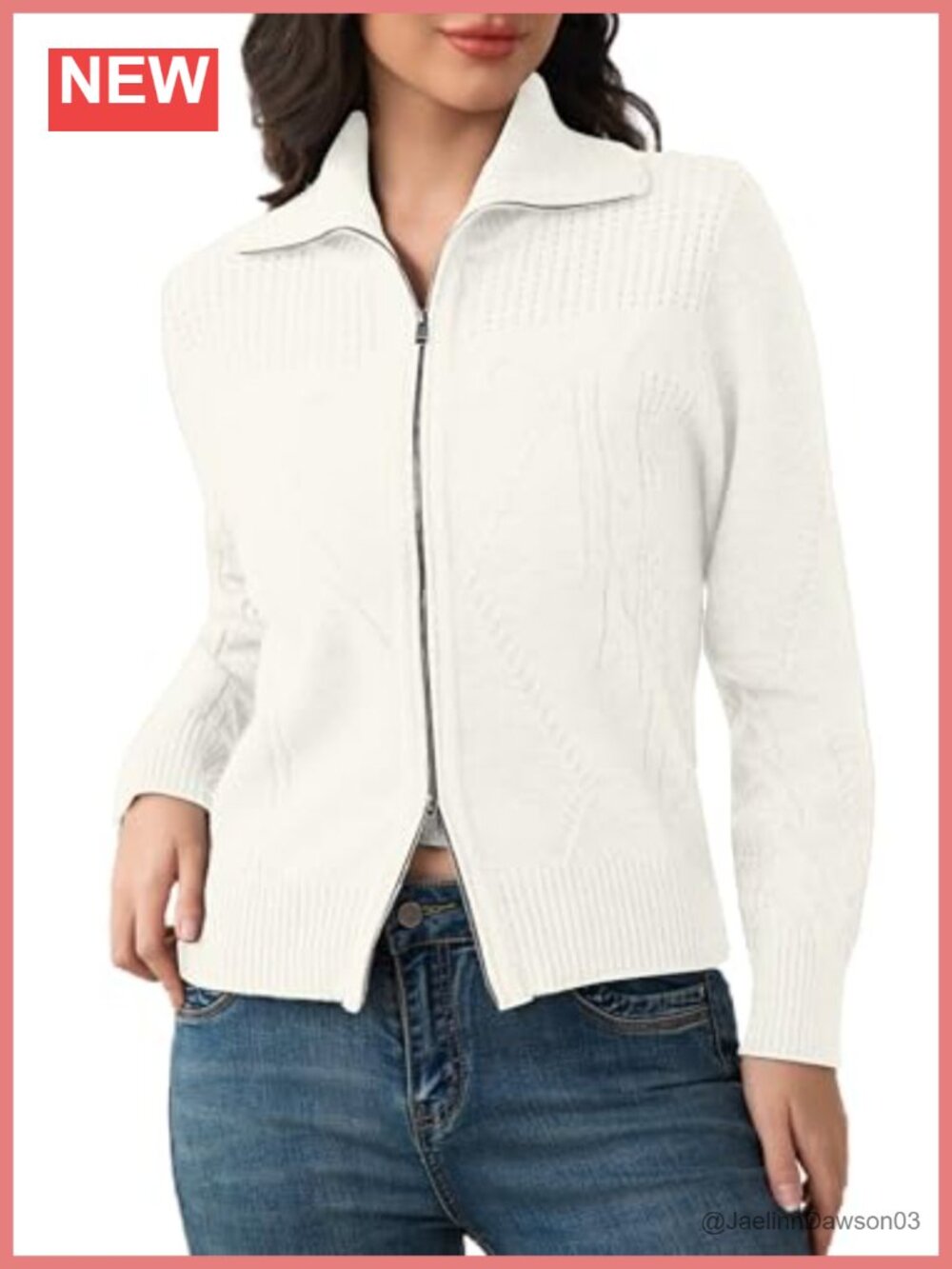 Zip Up Cardigan Sweater Women Long Sleeve Open Front Warm Knit Outwear Coat
